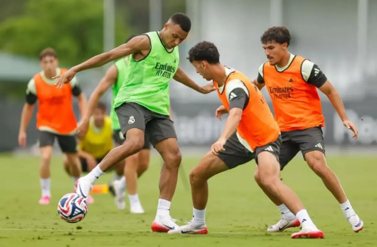 Kylian Mbappé à l'entraînement du Real Madrid (realmadrid.com)