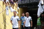 EAST RUTHERFORD, NEW JERSEY - JULY 09: Lucas Vazquez, Dani Carvajal and Luka Modric #10 of Real Madrid C.F. inspect the pitch prior to the FIFA Club World Cup 2025 semi-final match between Paris Saint-Germain and Real Madrid CF at MetLife Stadium on July 09, 2025 in East Rutherford, New Jersey. (Photo by Buda Mendes/Getty Images)