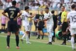 MIAMI GARDENS, FLORIDA - JULY 01: Kylian Mbappe #9 of Real Madrid C.F. enters the match for Gonzalo Garcia #30 of Real Madrid C.F. during the FIFA Club World Cup 2025 round of 16 match between Real Madrid CF and Juventus FC at Hard Rock Stadium on July 01, 2025 in Miami Gardens, Florida. (Photo by Megan Briggs/Getty Images).