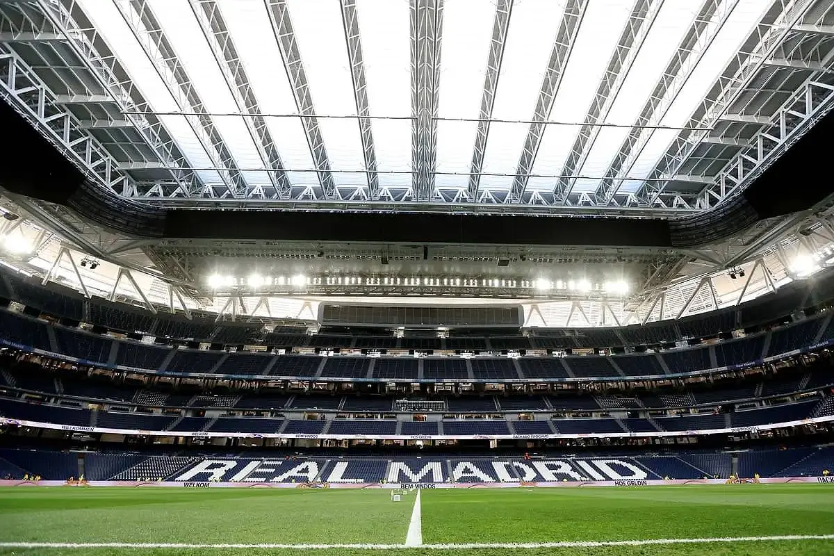 A general view of the inside of the stadium prior to the LaLiga EA match between Real Madrid CF and Athletic Bilbao at Santiago Bernabeu on March 31, 2024 in Madrid, Spain. (Photo by Florencia Tan Jun/Getty Images)