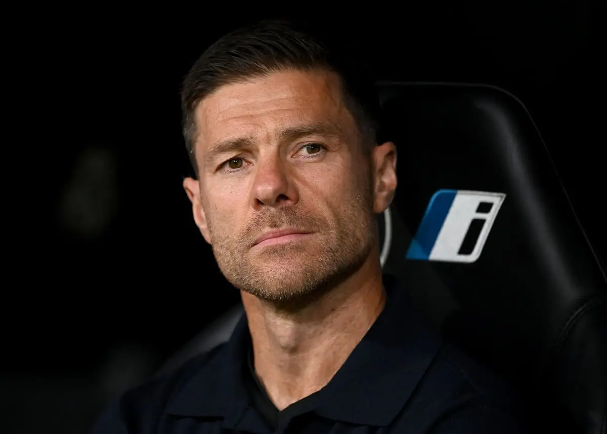 MADRID, SPAIN - AUGUST 30: Xabi Alonso, Head Coach of Real Madrid, looks on prior to the LaLiga EA Sports match between Real Madrid CF and RCD Mallorca at Estadio Santiago Bernabeu on August 30, 2025 in Madrid, Spain. (Photo by Denis Doyle/Getty Images).
