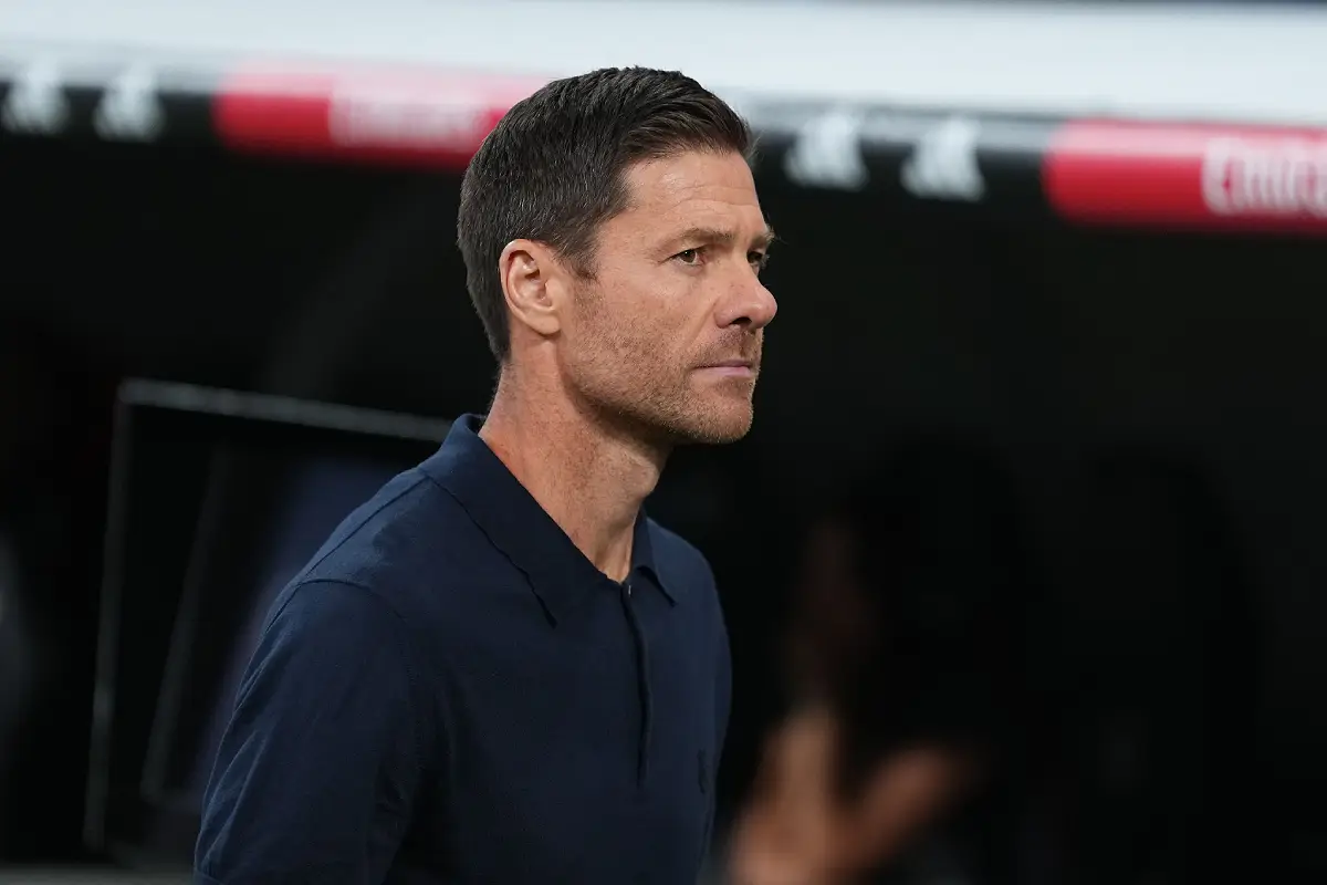 MADRID, SPAIN - AUGUST 19: Xabi Alonso, head coach of Real Madrid looks on during the LaLiga EA Sports match between Real Madrid CF and CA Osasuna at Estadio Santiago Bernabeu on August 19, 2025 in Madrid, Spain. (Photo by Angel Martinez/Getty Images)