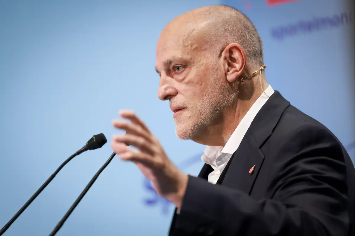 Javier Tebas est en conflit ouvert avec le Real Madrid (Photo by Arnold Jerocki/Getty Images For Sportel).