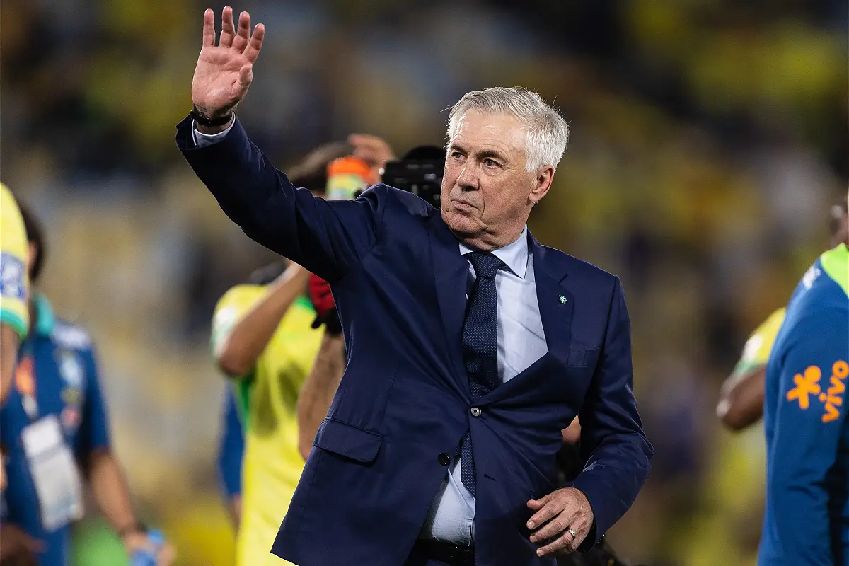 Ancelotti après la victoire du Brésil cette nuit (Photo by Ruano Carneiro/Getty Images).