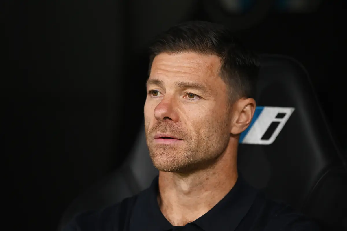 MADRID, SPAIN - SEPTEMBER 20: Xabi Alonso, Head Coach of Real Madrid, looks on during the LaLiga EA Sports match between Real Madrid CF and RCD Espanyol de Barcelona at Estadio Santiago Bernabeu on September 20, 2025 in Madrid, Spain. (Photo by Denis Doyle/Getty Images)