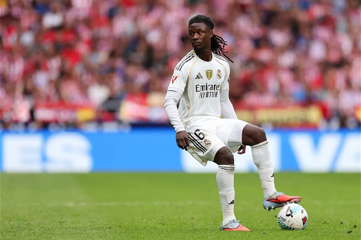 Camavinga en Liga lors du derbi (Photo by Florencia Tan Jun/Getty Images).