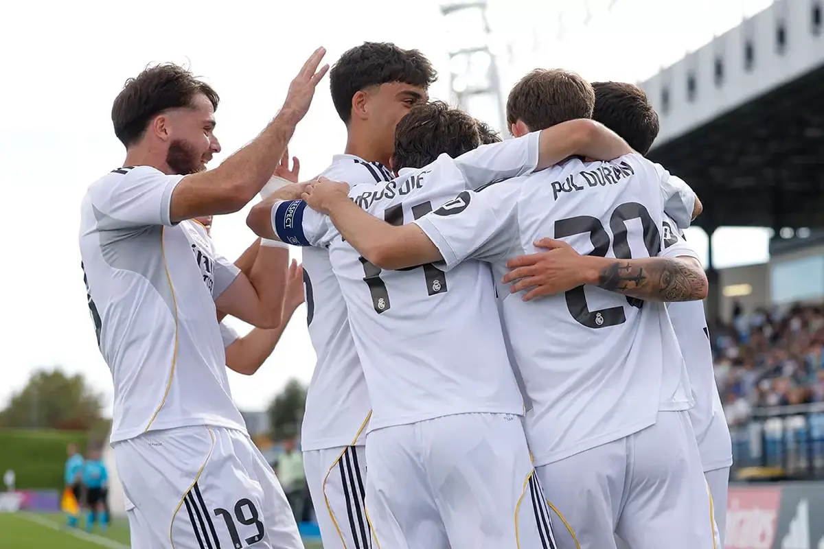 Le jeunes du Real Madrid célébrant le but victorieux mercredi (realmadrid.com).