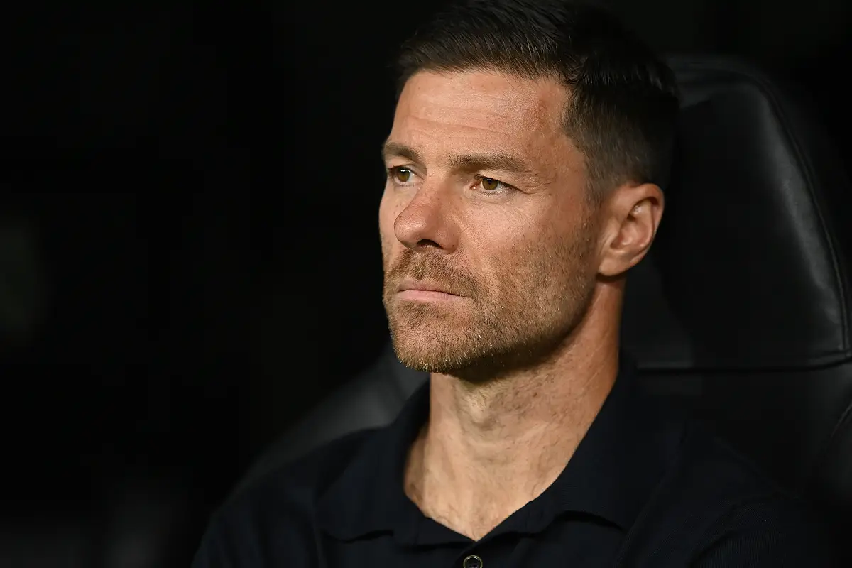 MADRID, SPAIN - OCTOBER 22: Xabi Alonso, Head Coach of Real Madrid, looks on ahead of the UEFA Champions League 2025/26 League Phase MD3 match between Real Madrid C.F. and Juventus at Estadio Santiago Bernabeu on October 22, 2025 in Madrid, Spain. (Photo by Denis Doyle/Getty Images)
