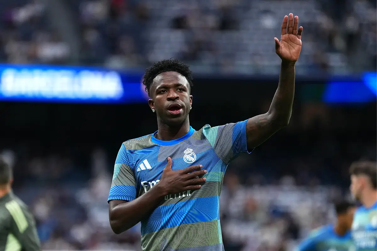 Vinicius Jr avant le Clasico dimanche (Photo by Angel Martinez/Getty Images).