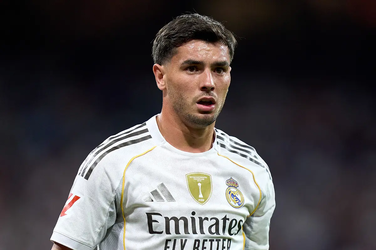 MADRID, SPAIN - AUGUST 30: Brahim Diaz of Real Madrid looks on during the LaLiga EA Sports match between Real Madrid CF and RCD Mallorca at Estadio Santiago Bernabeu on August 30, 2025 in Madrid, Spain. (Photo by Angel Martinez/Getty Images)