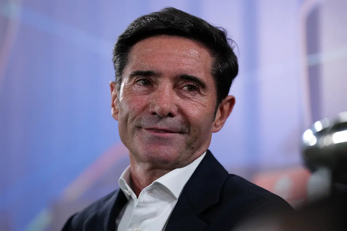 VILLARREAL, SPAIN - OCTOBER 01: Marcelino, Head Coach of Villarreal CF, looks on prior to the UEFA Champions League 2025/26 League Phase MD2 match between Villarreal CF and Juventus at Estadio de la Ceramica on October 01, 2025 in Villarreal, Spain. (Photo by Aitor Alcalde/Getty Images)