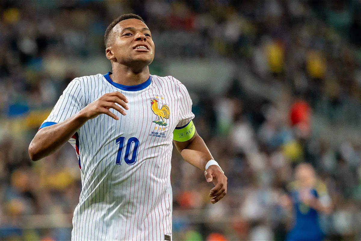 WROCLAW, POLAND - SEPTEMBER 5: Kylian Mbappe of France looks on during the FIFA World Cup 2026 qualifier match between Ukraine and France at Tarczynski Arena on September 5, 2025 in Wroclaw, Poland. (Photo by Mateusz Slodkowski/Getty Images)