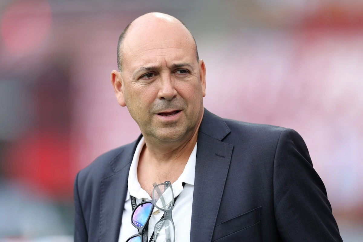 LEVERKUSEN, GERMANY - AUGUST 19: Fernando Carro Chief Executive Officer, Bayer 04 Leverkusen looks on prior to the Bundesliga match between Bayer 04 Leverkusen and RB Leipzig at BayArena on August 19, 2023 in Leverkusen, Germany. (Photo by Andreas Rentz/Getty Images) l Real Madrid