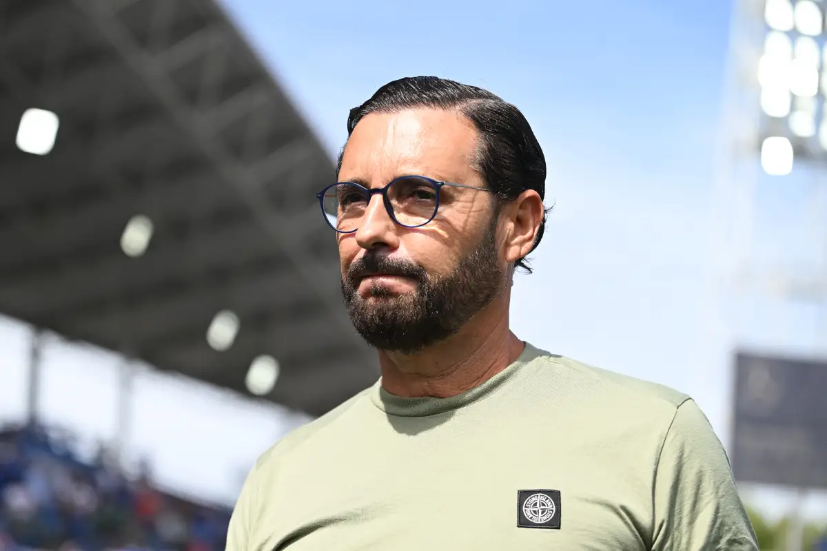 GETAFE, SPAIN - SEPTEMBER 27: Jose Bordalas, Head Coach of Getafe CF, looks on prior to the LaLiga EA Sports match between Getafe CF and Levante UD at Coliseum Alfonso Perez on September 27, 2025 in Getafe, Spain. (Photo by Denis Doyle/Getty Images)