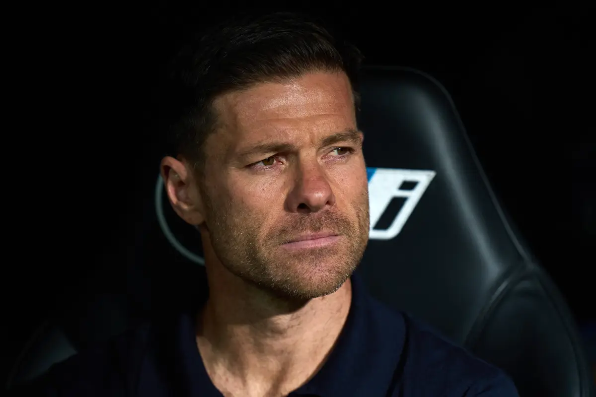 MADRID, SPAIN - OCTOBER 26: Xabi Alonso, Head Coach of Real Madrid, looks on prior to the LaLiga EA Sports match between Real Madrid CF and FC Barcelona at Estadio Santiago Bernabeu on October 26, 2025 in Madrid, Spain. (Photo by Angel Martinez/Getty Images)