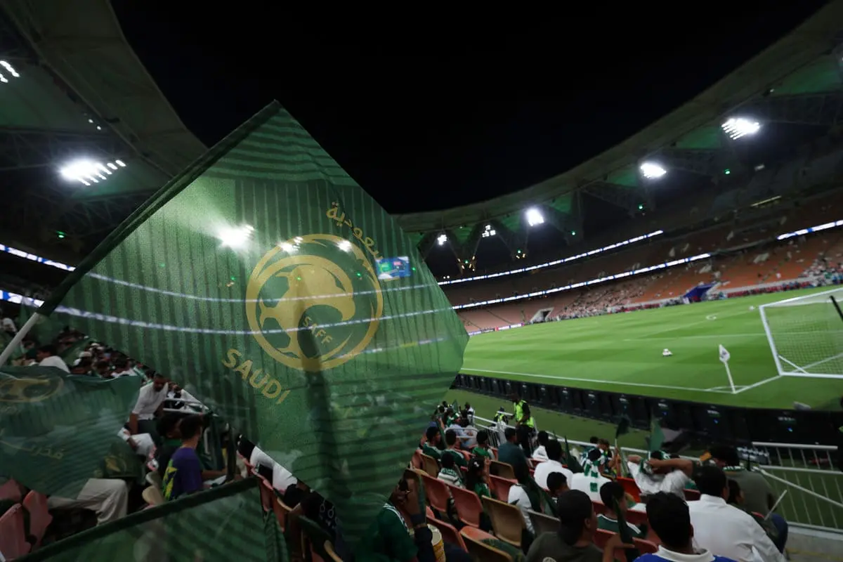 JEDDAH, SAUDI ARABIA - JUNE 10: General view inside the stadium prior to the 2026 FIFA World Cup Round Three AFC Asian Qualifier match between Saudi Arabia and Australia Socceroos at King Abdullah Sports City on June 10, 2025 in Jeddah, Saudi Arabia. (Photo by Yasser Bakhsh/Getty Images).