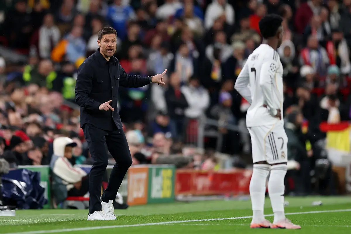 Xabi Alonso à Anfield mardi soir (Photo by Michael Regan/Getty Images).