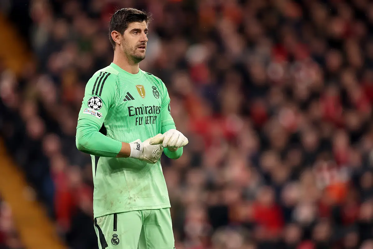 Thibaut Courtois en Ligue des champions (Photo by Carl Recine/Getty Images).