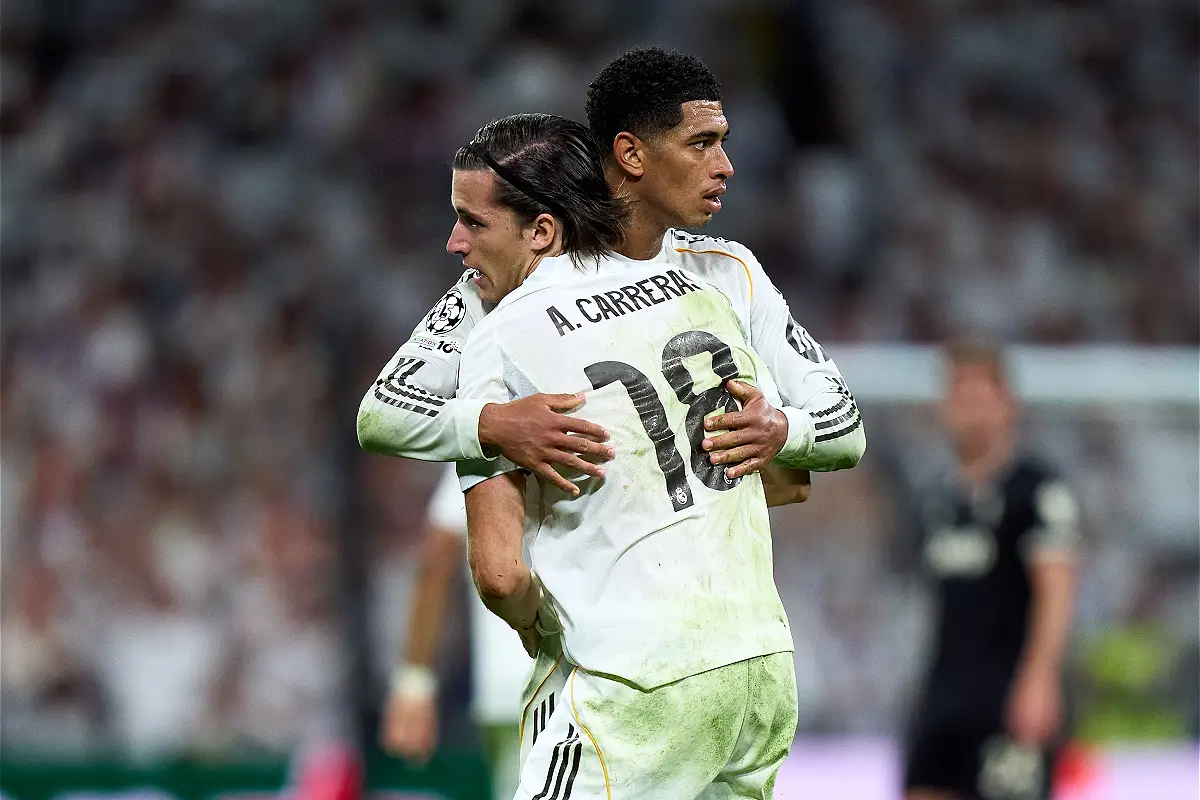 Bellingham et Carreras en Ligue des champions (Photo by Angel Martinez/Getty Images).