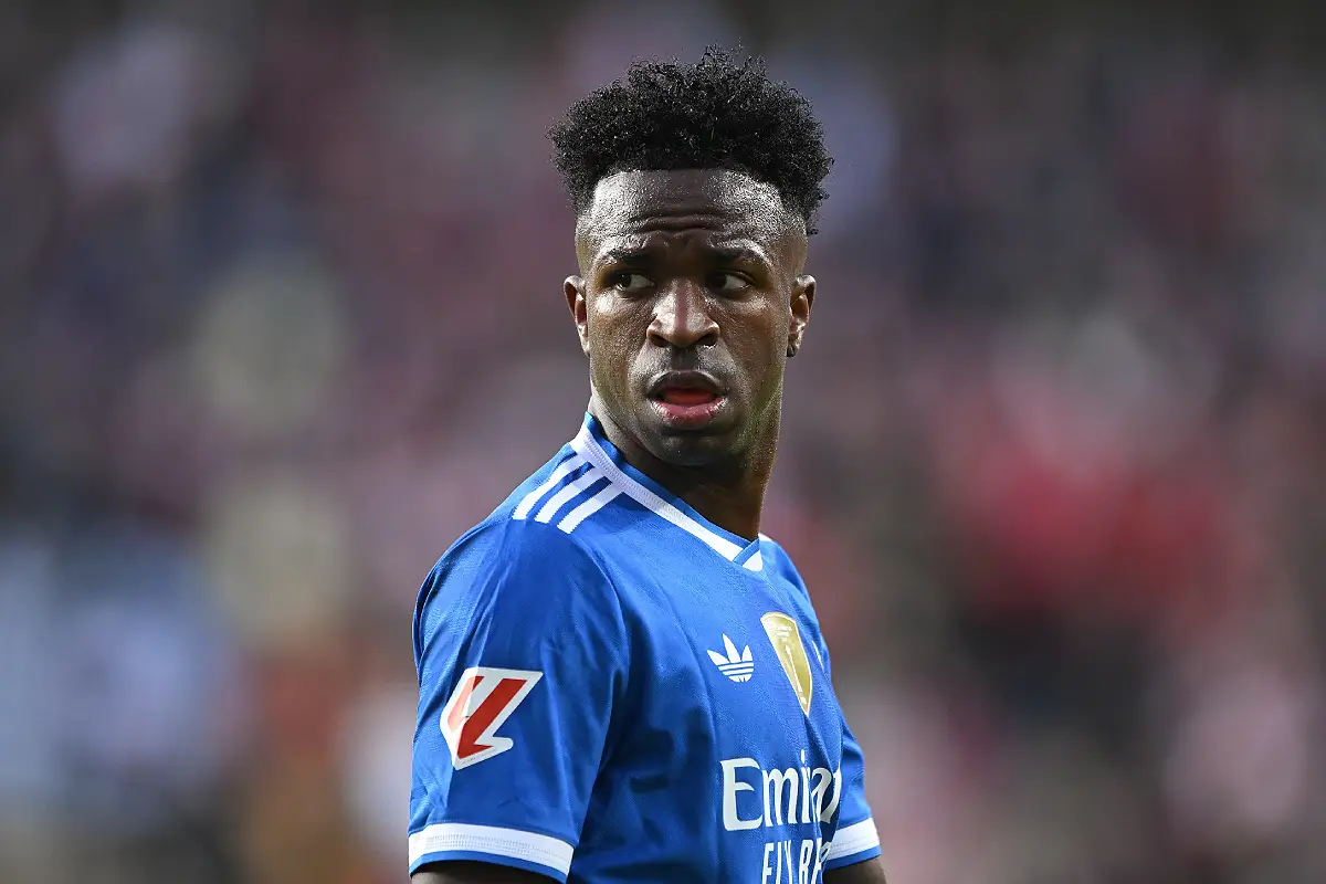 Vinicius Jr face au Rayo Vallecano (Photo by Denis Doyle/Getty Images).
