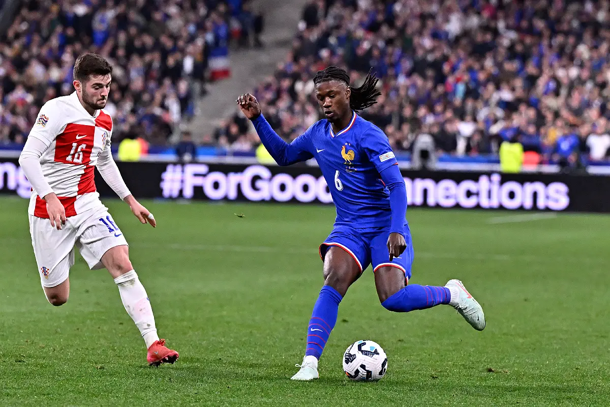 Camavinga avec les Bleus en mars 2025 (Photo by Aurelien Meunier/Getty Images).