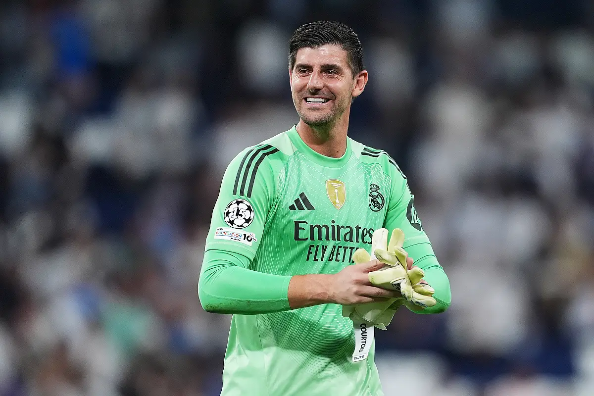 Thibaut Courtois en Ligue des champions (Photo by Mateo Villalba Sanchez/Getty Images).