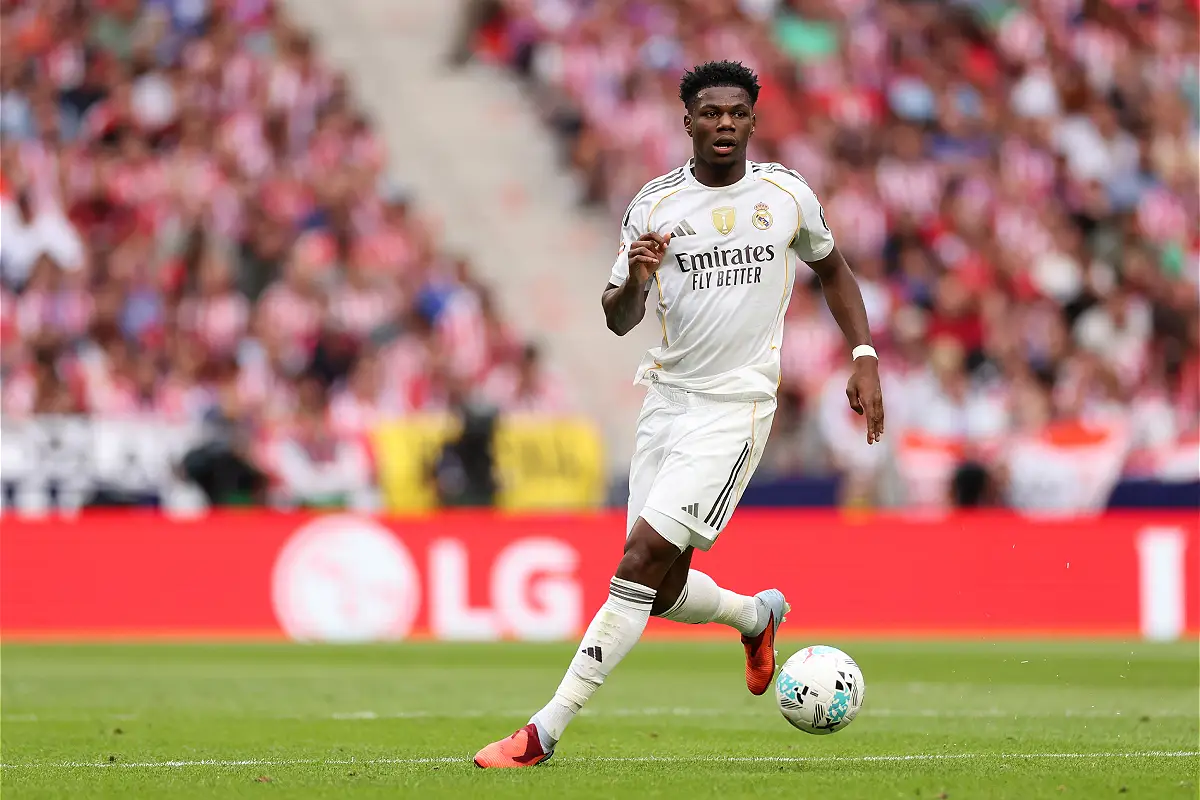 Tchouaméni avec le Real Madrid en Liga (Photo by Florencia Tan Jun/Getty Images).