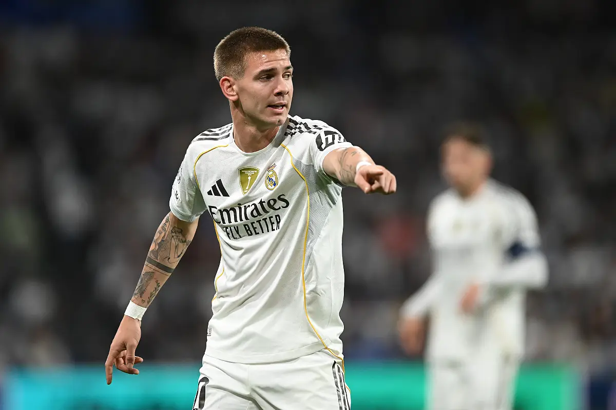 Mastantuono en Ligue des champions (Photo by Denis Doyle/Getty Images).