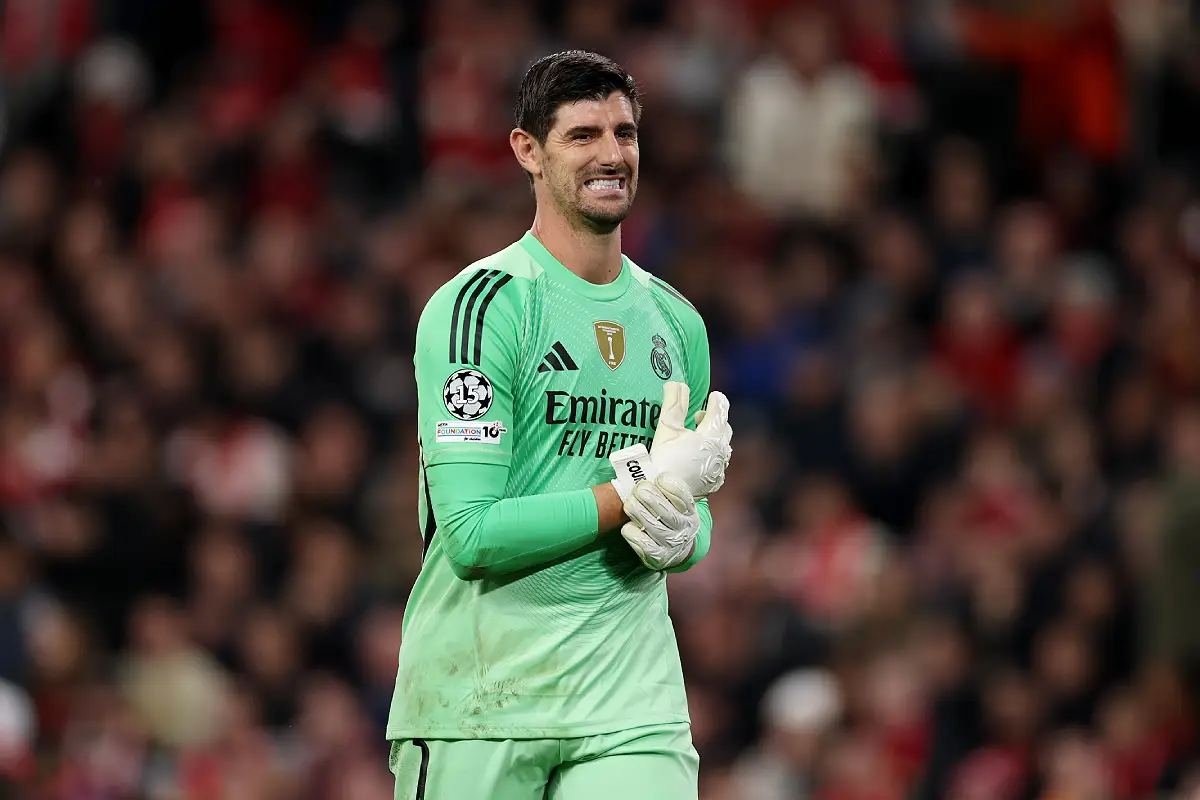 Courtois en Ligue des champions (Photo by Michael Regan/Getty Images).