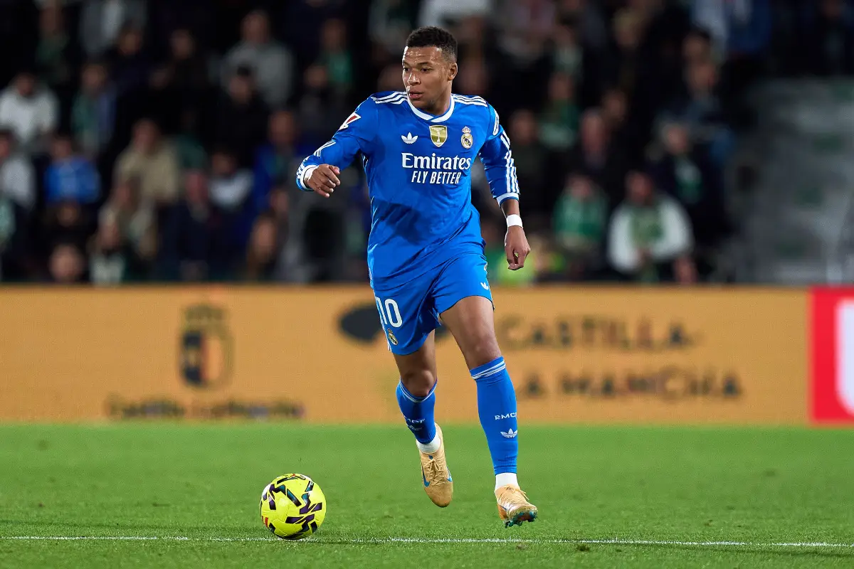 ELCHE, SPAIN - NOVEMBER 23: Kylian Mbappe of Real Madrid in action during the LaLiga EA Sports match between Elche CF and Real Madrid CF at Estadio Manuel Martinez Valero on November 23, 2025 in Elche, Spain. (Photo by Angel Martinez/Getty Images)