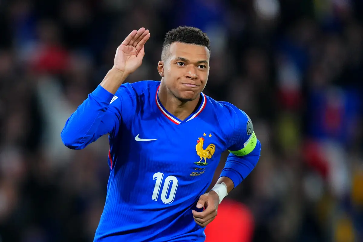 PARIS, FRANCE - NOVEMBER 13: Kylian Mbappe of France celebrates scoring his team's first goal from the penalty spot during the FIFA World Cup 2026 qualifier match between France and Ukraine at Parc des Princes on November 13, 2025 in Paris, France. (Photo by Franco Arland/Getty Images)