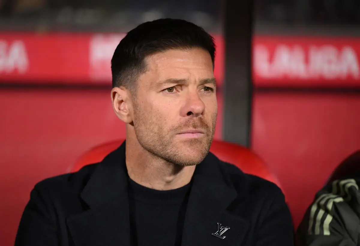 GIRONA, SPAIN - NOVEMBER 30: Xabi Alonso, Head Coach of Real Madrid, looks on prior to the LaLiga EA Sports match between Girona FC and Real Madrid CF at Montilivi Stadium on November 30, 2025 in Girona, Spain. (Photo by David Ramos/Getty Images).