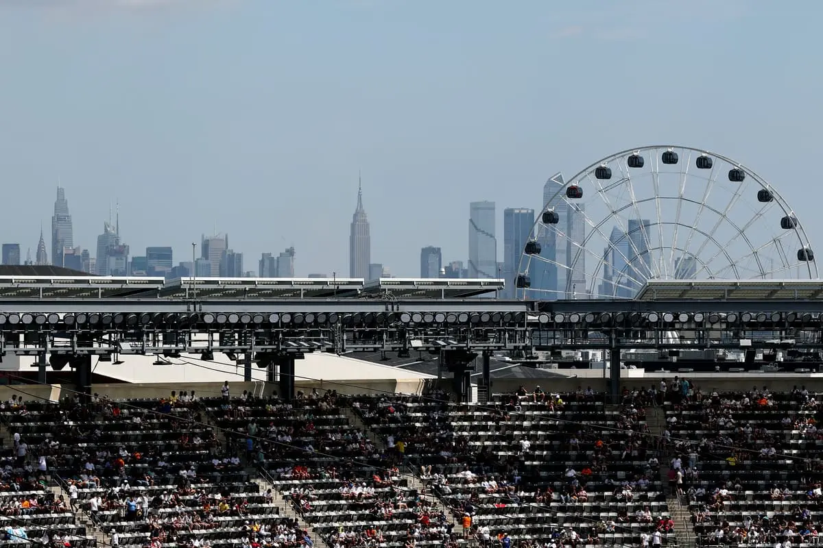 EAST RUTHERFORD, NEW JERSEY - JULY 09: A view of the Manhattan skyline prior to during the FIFA Club World Cup 2025 semi-final match between Paris Saint-Germain and Real Madrid CF at MetLife Stadium on July 09, 2025 in East Rutherford, New Jersey. (Photo by Luke Hales/Getty Images)