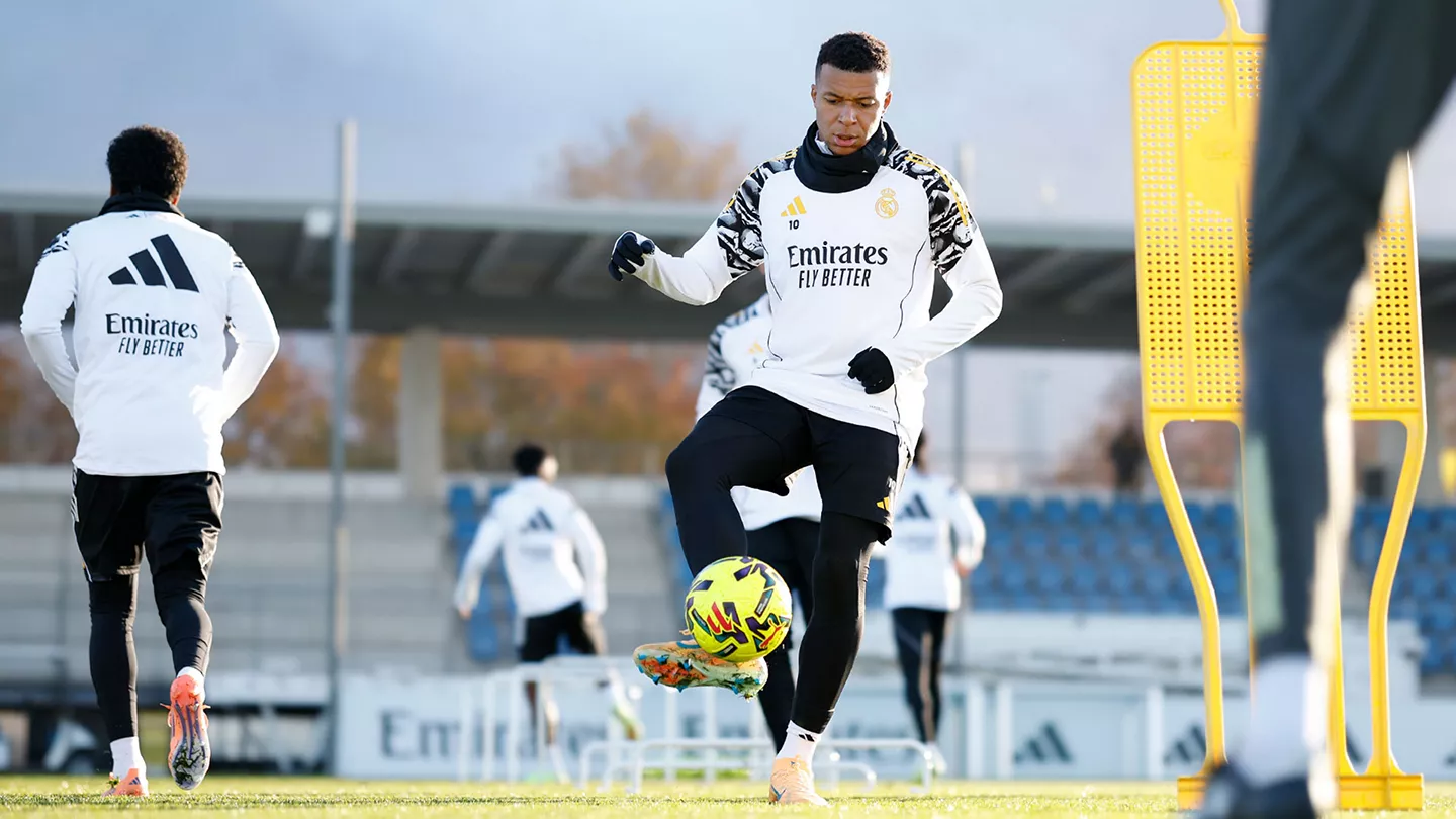 Kylian Mbappé lors du dernier entraînement avant Athletic Club-Real Madrid (realmadrid.com)