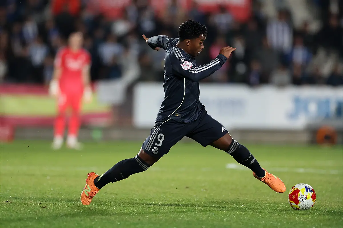 Endrick face à Talavera mercredi (Photo by Florencia Tan Jun/Getty Images).