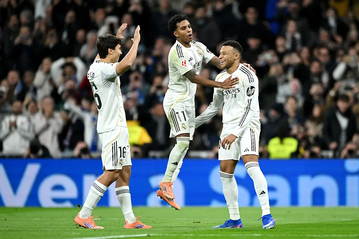 Mbappé marque, le Real Madrid gagne (Photo by Denis Doyle/Getty Images).