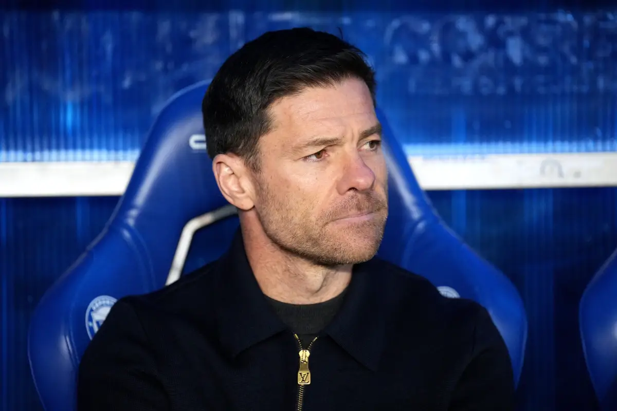 VITORIA-GASTEIZ, SPAIN - DECEMBER 14: Xabi Alonso, Head Coach of Real Madrid, looks on prior to the LaLiga EA Sports match between Deportivo Alaves and Real Madrid CF at Estadio de Mendizorroza on December 14, 2025 in Vitoria-Gasteiz, Spain. (Photo by Juan Manuel Serrano Arce/Getty Images)
