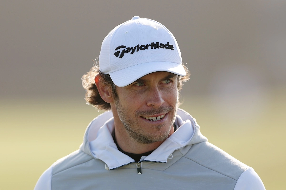 ST ANDREWS, SCOTLAND - OCTOBER 01: Former Footballer, Gareth Bale looks across the first hole during a practice round prior to the Alfred Dunhill Links Championship 2024 at the Old Course at St Andrews on October 01, 2024 in St Andrews, Scotland. (Photo by Richard Heathcote/Getty Images)