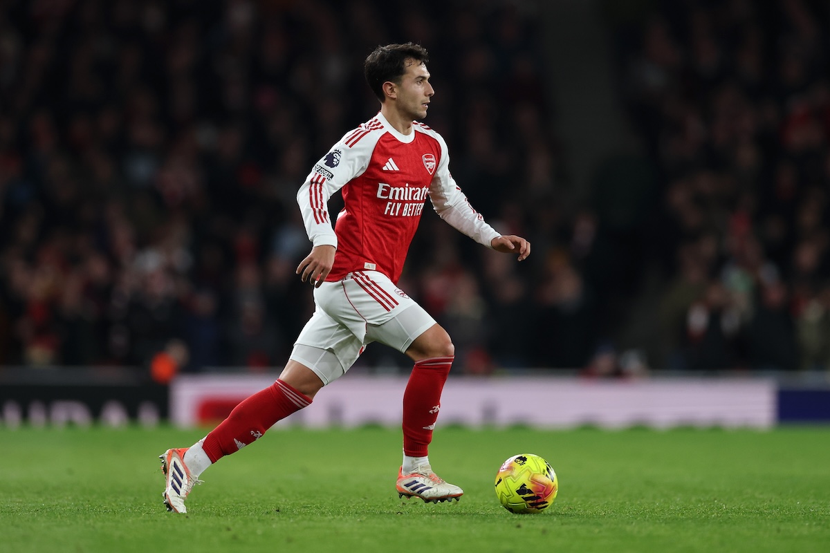 LONDON, ENGLAND - DECEMBER 13: Martín Zubimendi of Arsenal in action during the Premier League match between Arsenal and Wolverhampton Wanderers at Emirates Stadium on December 13, 2025 in London, England. (Photo by Richard Heathcote/Getty Images)