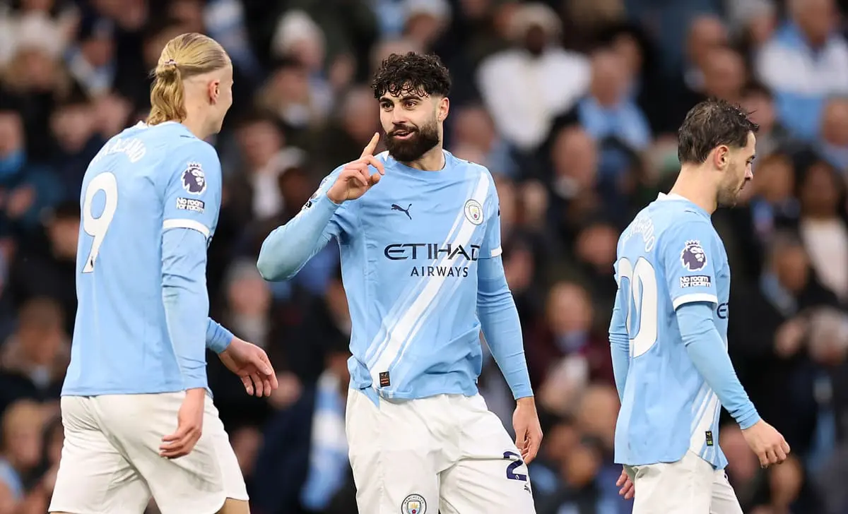MANCHESTER, ENGLAND - DECEMBER 06: Josko Gvardiol of Manchester City celebrates scoring his team's second goal during the Premier League match between Manchester City and Sunderland at Etihad Stadium on December 06, 2025 in Manchester, England. (Photo by Kate McShane/Getty Images)