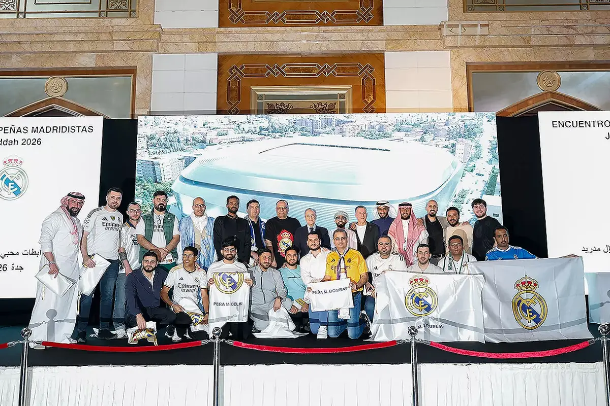 Le président du Real Madrid a assisté à la rencontre des peñas à Djeddah (realmadrid.com)