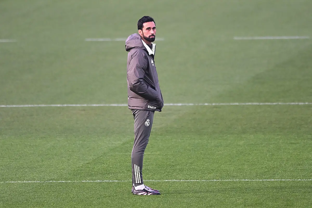 Arbeloa à l'entraînement mardi (Photo by Denis Doyle/Getty Images).