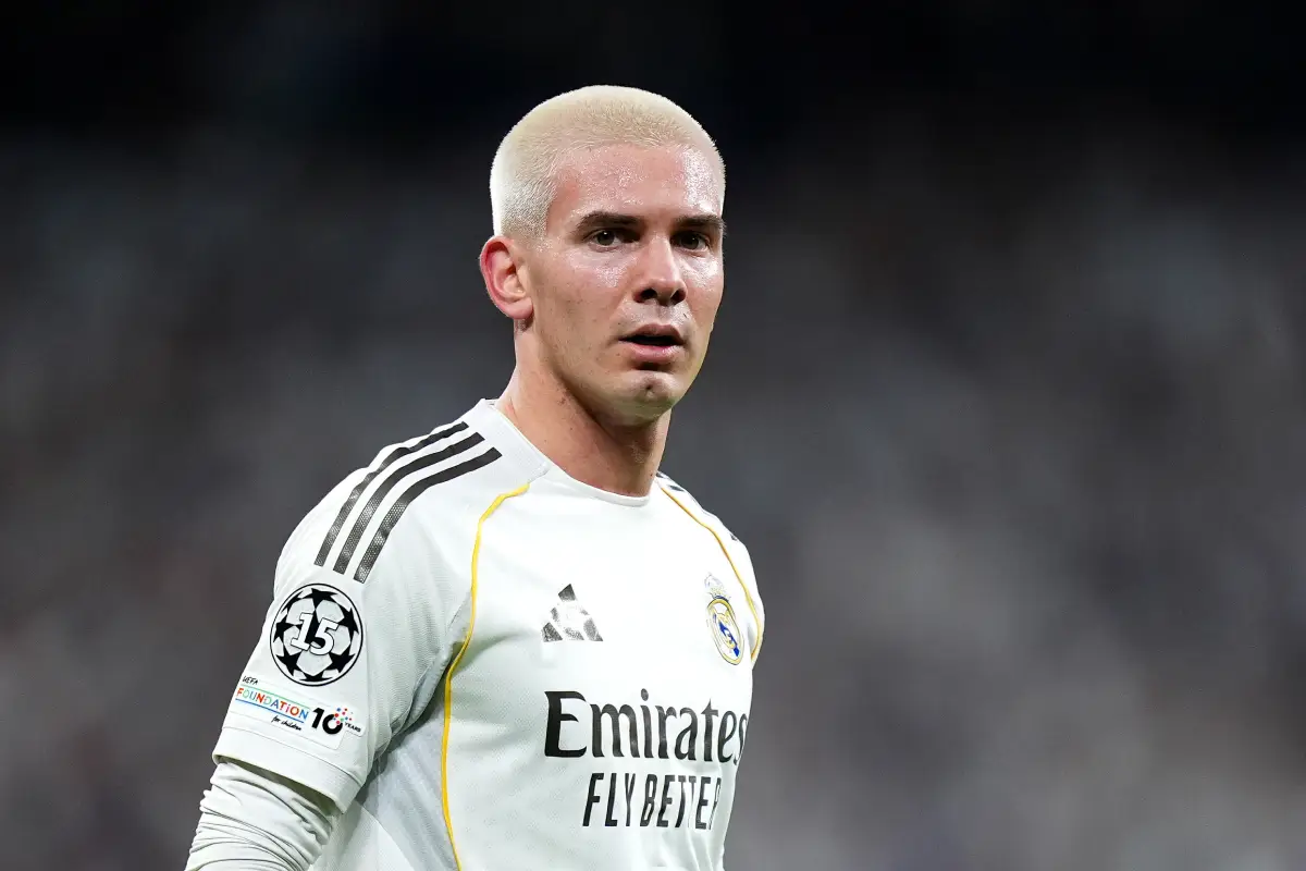 MADRID, SPAIN - JANUARY 20: Franco Mastantuono of Real Madrid looks on during the UEFA Champions League 2025/26 League Phase MD7 match between Real Madrid C.F. and AS Monaco at Estadio Santiago Bernabeu on January 20, 2026 in Madrid, Spain. (Photo by Angel Martinez/Getty Images)
