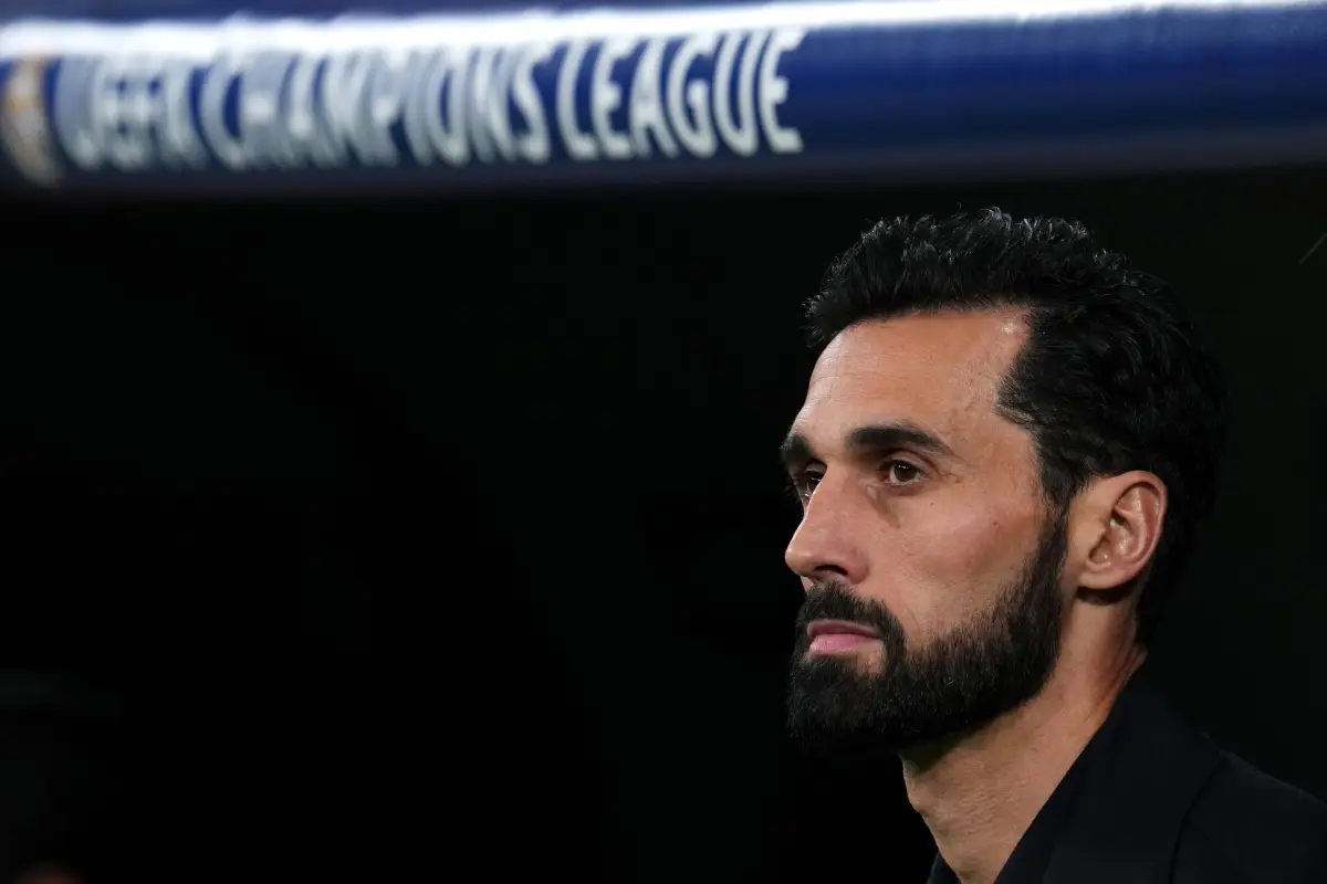 MADRID, SPAIN - JANUARY 20: Alvaro Arbeloa, Head Coach of Real Madrid, looks on prior to the UEFA Champions League 2025/26 League Phase MD7 match between Real Madrid C.F. and AS Monaco at Estadio Santiago Bernabeu on January 20, 2026 in Madrid, Spain. (Photo by Aitor Alcalde/Getty Images)