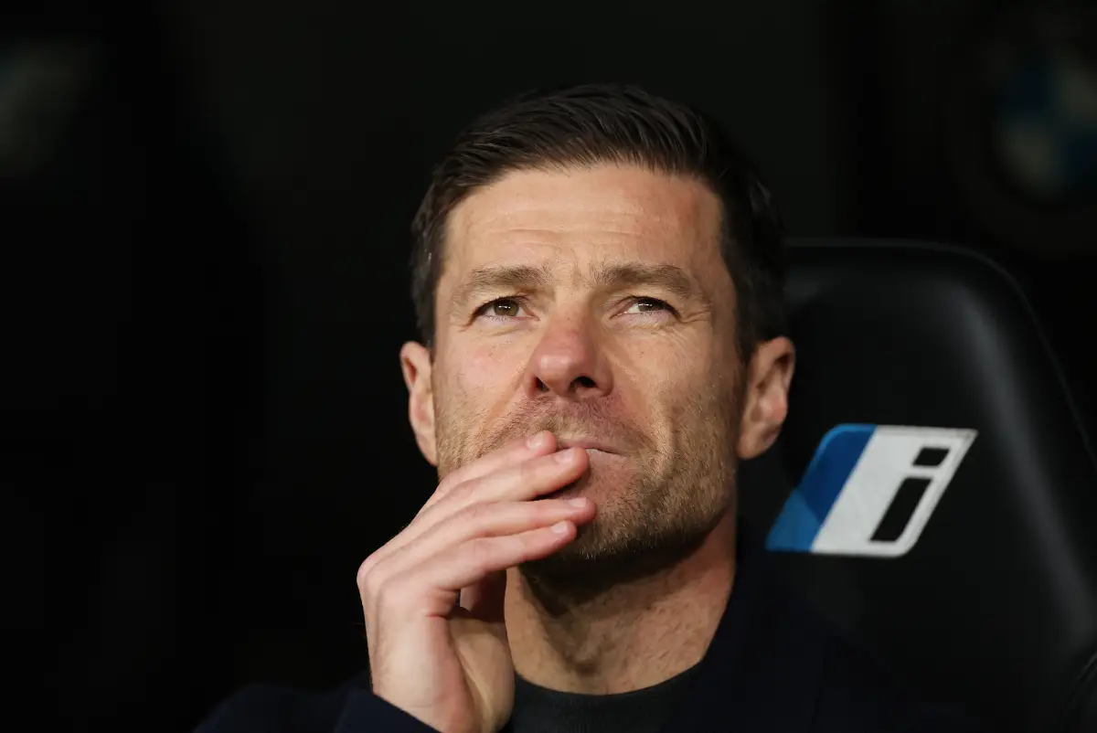 MADRID, SPAIN - JANUARY 04: Xabi Alonso, Head Coach of Real Madrid, looks on prior to the LaLiga EA Sports match between Real Madrid CF and Real Betis Balompie at Estadio Santiago Bernabeu on January 04, 2026 in Madrid, Spain. (Photo by Florencia Tan Jun/Getty Images)