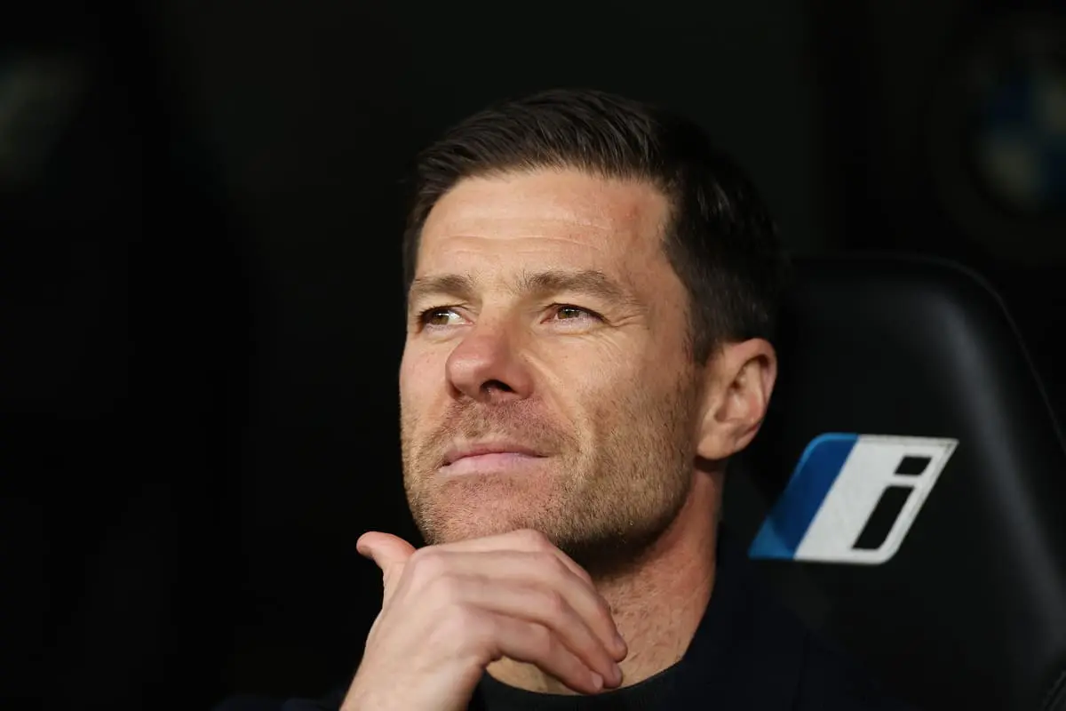 MADRID, SPAIN - JANUARY 04: Xabi Alonso, Head Coach of Real Madrid, looks on prior to the LaLiga EA Sports match between Real Madrid CF and Real Betis Balompie at Estadio Santiago Bernabeu on January 04, 2026 in Madrid, Spain. (Photo by Florencia Tan Jun/Getty Images).