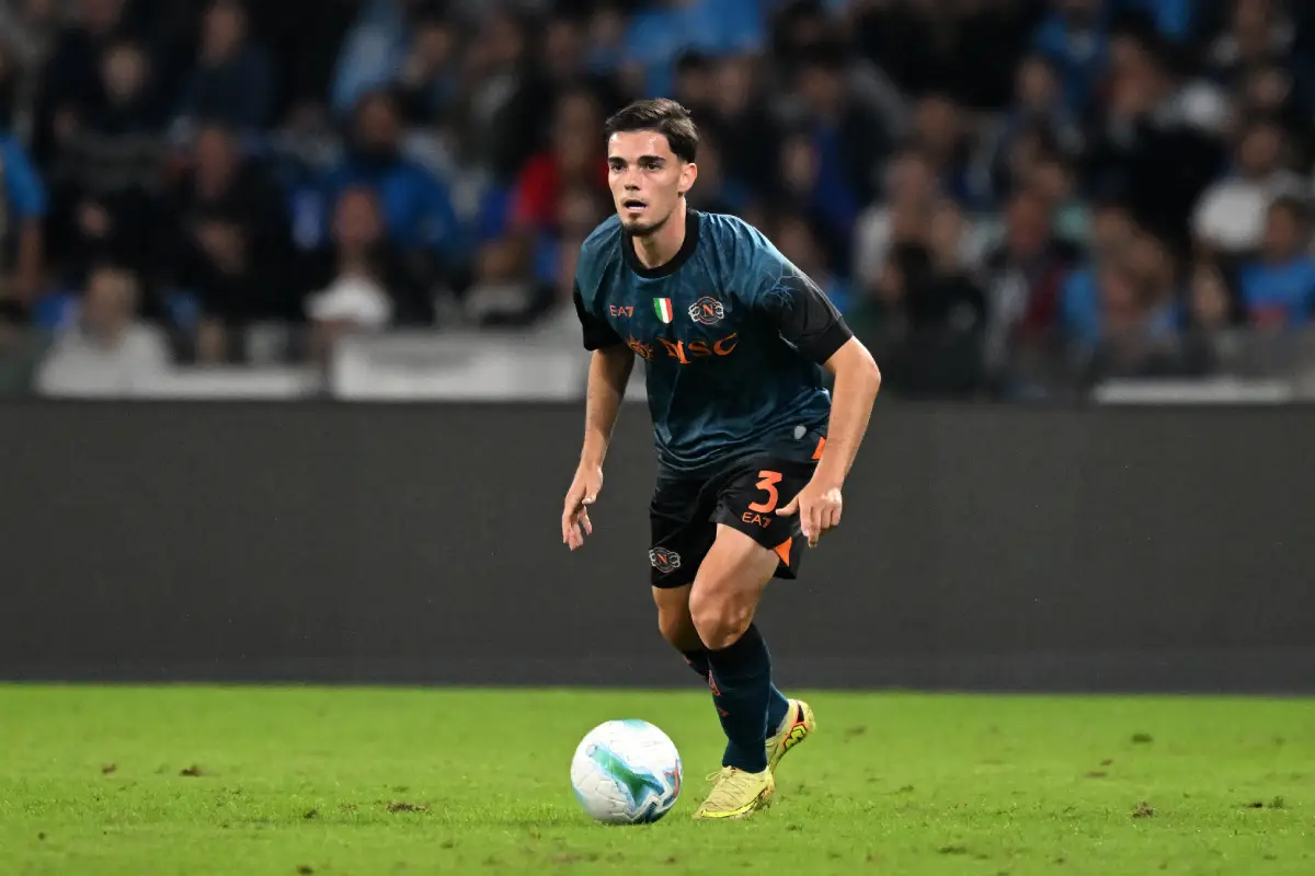NAPLES, ITALY - NOVEMBER 01: Miguel Gutierrez of SSC Napoli during the Serie A match between SSC Napoli and Como 1907 at Stadio Diego Armando Maradona on November 01, 2025 in Naples, Italy. (Photo by Francesco Pecoraro/Getty Images)