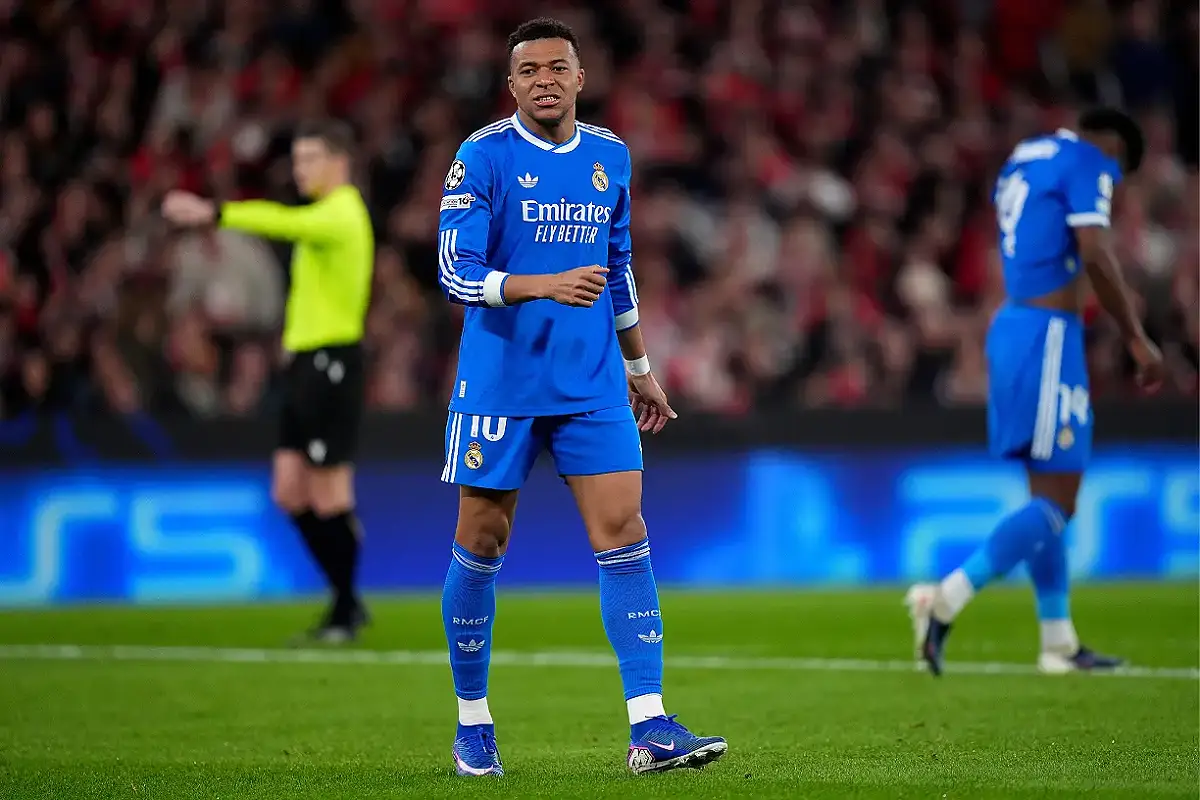 Mbappé lors de Benfica-Real Madrid (Photo by Angel Martinez/Getty Images).