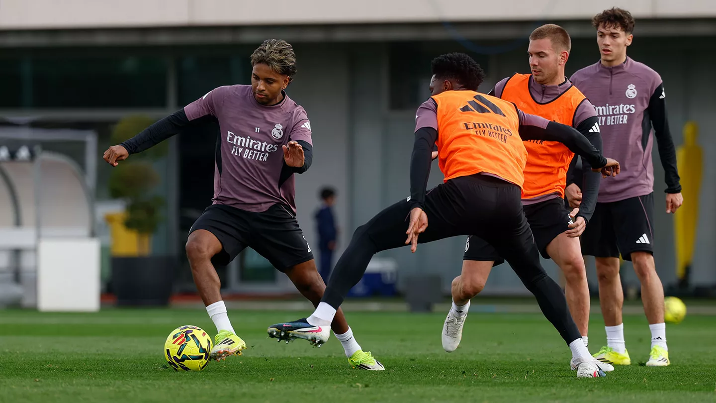 Rodrygo au dernier entraînement du Real Madrid avant Getafe (realmadrid.com)