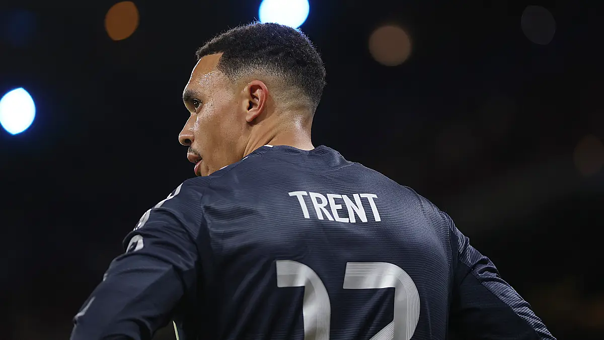 MANCHESTER, ENGLAND - MARCH 17: Trent-Alexander-Arnold of Real Madrid during the UEFA Champions League 2025/26 Round of 16 Second Leg match between Manchester City FC and Real Madrid CF at City of Manchester Stadium on March 17, 2026 in Manchester, England. (Photo by Michael Regan/Getty Images)